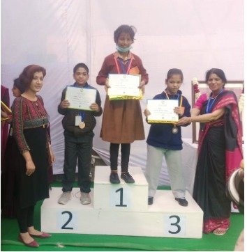 Raghav Singh got the second prize in the painting competition and all  the students received certificates for participation.