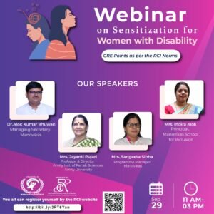 Register for CRE on Sensitisation for Women with Disability