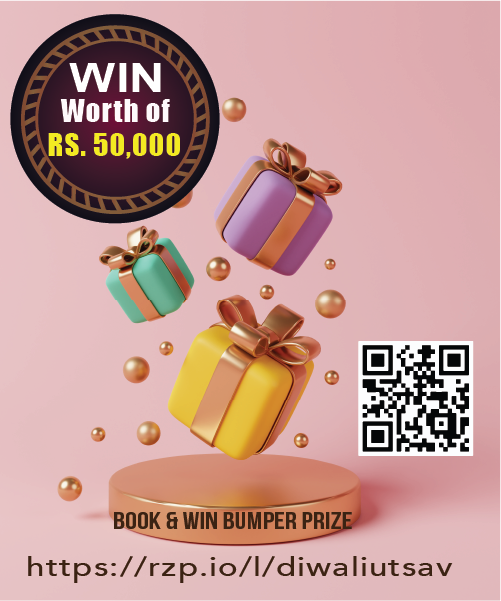 Don't miss out on our Bumper Prize Contest! You could win incredible prizes worth up to RS. 50,000. To participate, book your coupon here