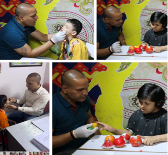 At Manovikas, we provide tailored speech therapy sessions for each child, leading to significant improvements. Avyansh, Manas, Uttkarsh, Amreen, Hasan, Aarish, and Kunal have successfully overcome misarticulation disorders, demonstrating fluency in articulation, constructing short sentences, and memorizing poems like कप, चल, कल, and phrases such as पापा आओ, दीदी आओ, मम्मी आओ.