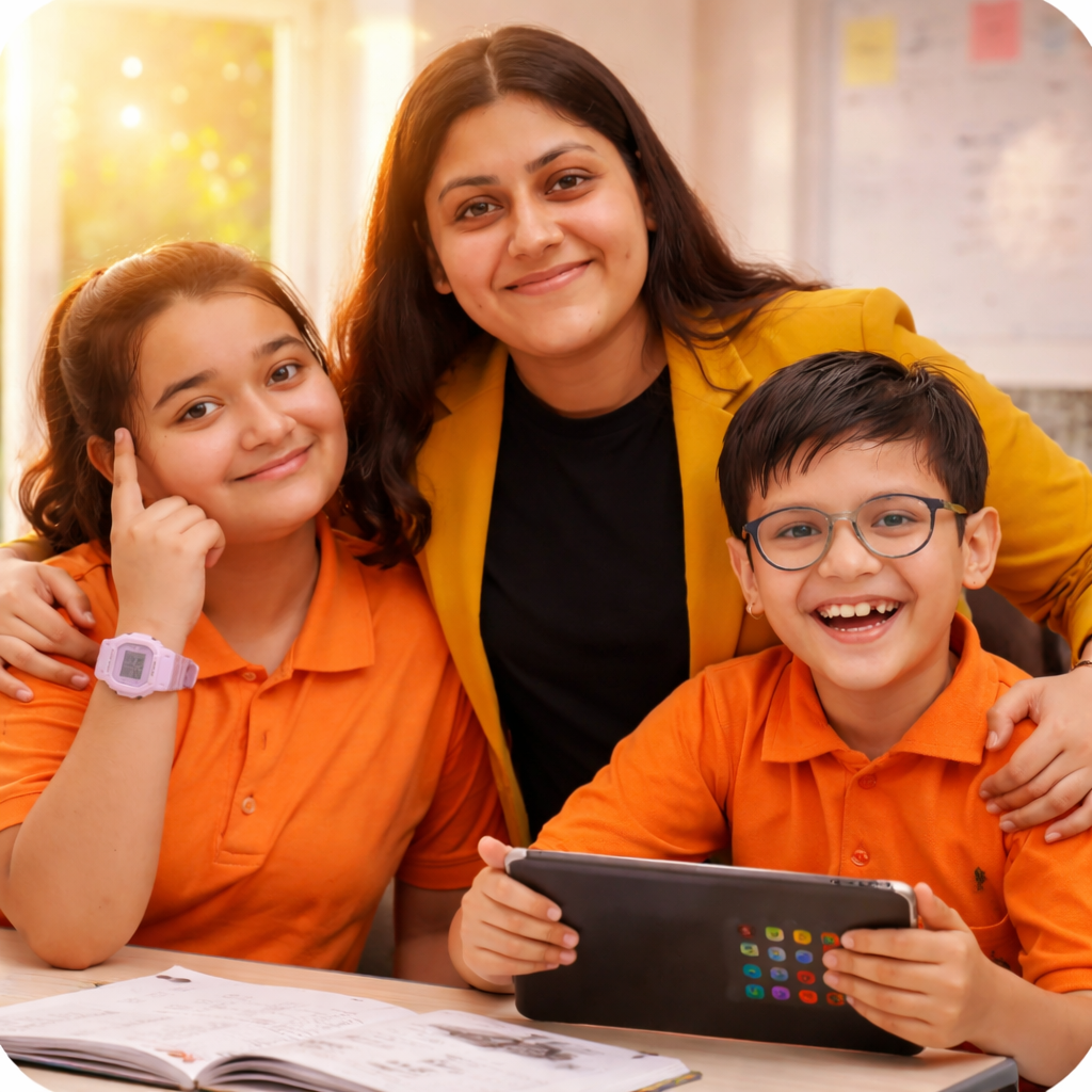 Students and educator in an inclusive learning environment